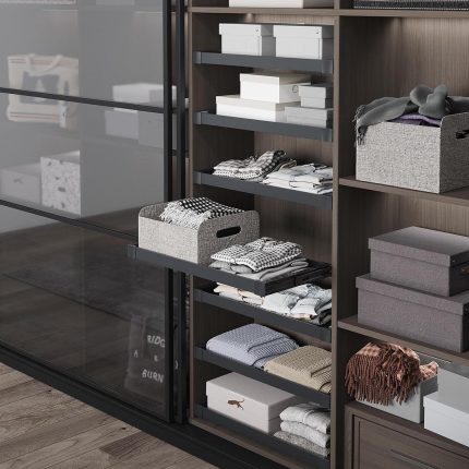 اكسسوار رف خشب سحب 80سم لون سكني Starax S-6397-A