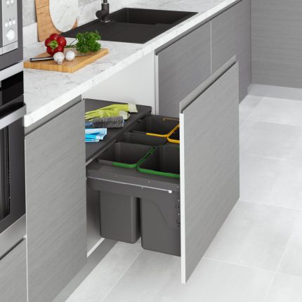 S-2385-A  STARAX اكسسوار سلة مهملات 60سم تثبيت وجه خشب 41 لتر